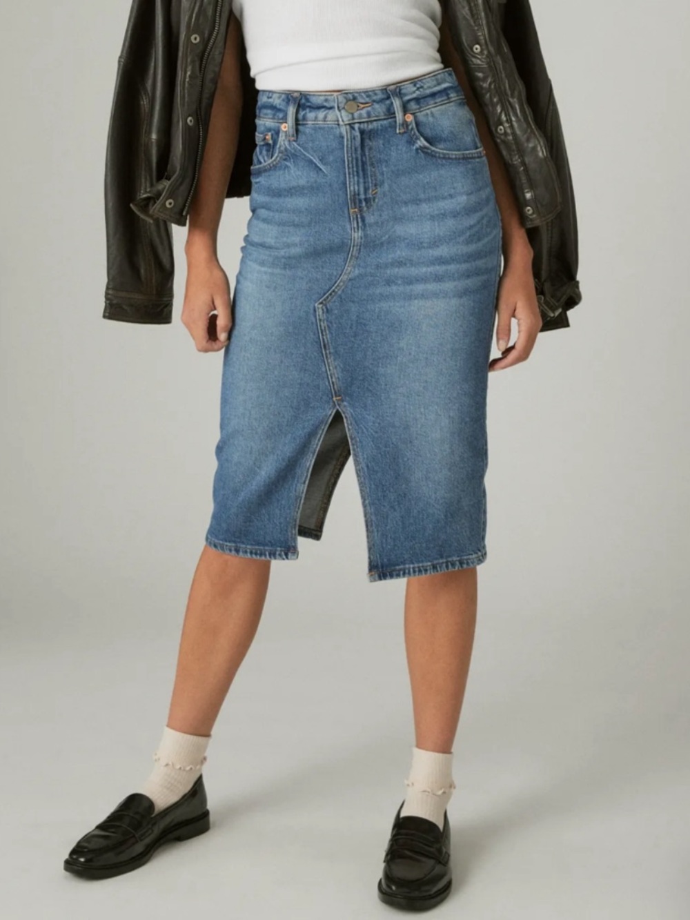 Lucky Brand Midi Skirt Denim